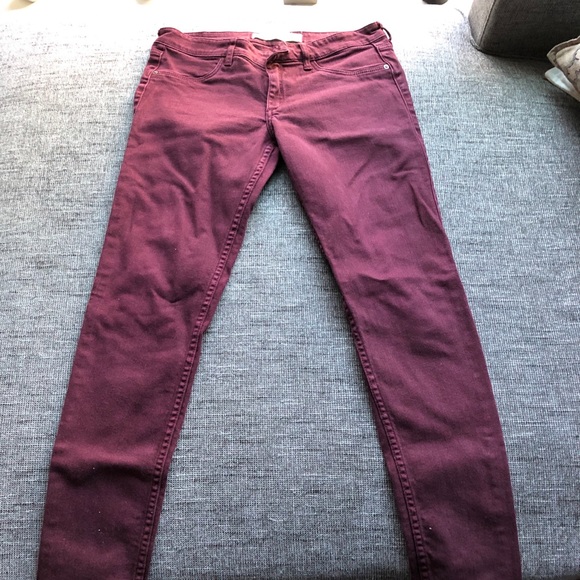 Abercrombie and Fitch maroon jeans - Picture 2 of 4